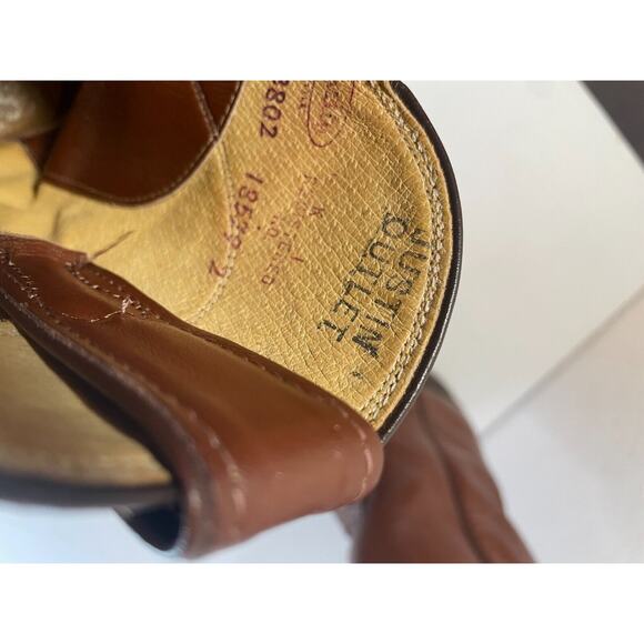 Justin Classic Brown Roper Style 3802 Cowboy Boots Men's Size 6A - Picture 11 of 15